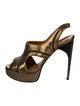 Lanvin Leather Animal Print Slingback Pumps