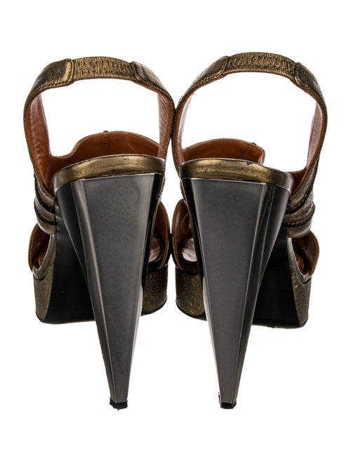 Lanvin Leather Animal Print Slingback Pumps