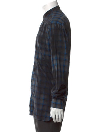Lanvin Plaid Print Long Sleeve Shirt