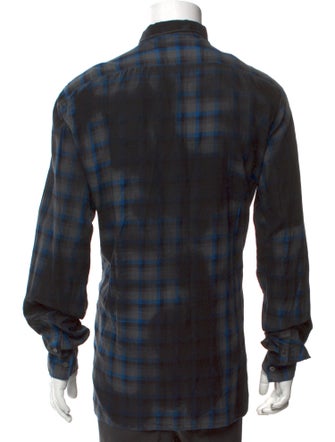 Lanvin Plaid Print Long Sleeve Shirt