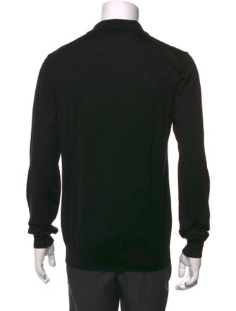 Lanvin Wool Mock Neck Polo Sweater