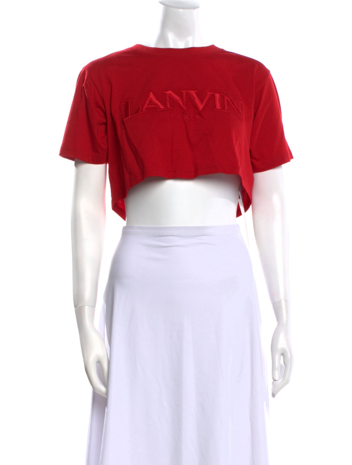 Lanvin Graphic Print Crew Neck Crop Top