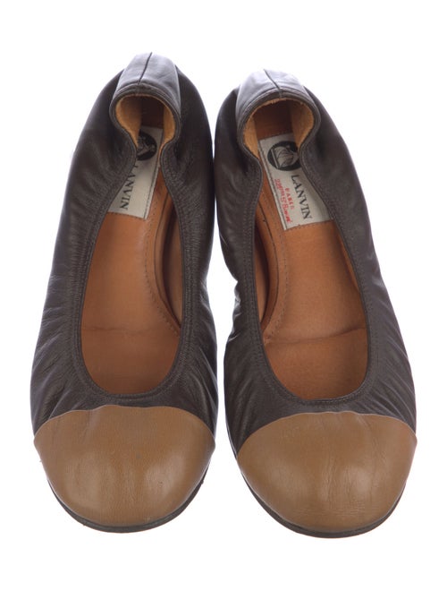 Lanvin Leather Colorblock Pattern Ballet Flats