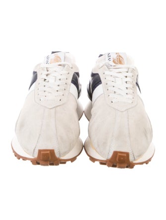 Lanvin Suede Colorblock Pattern Sneakers