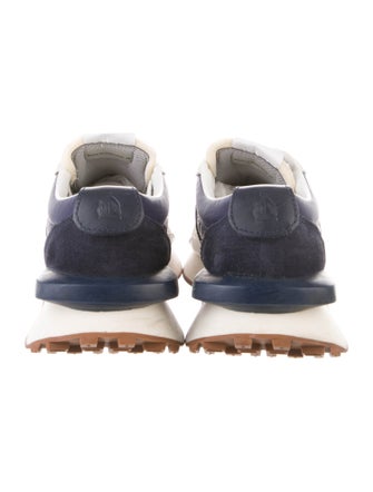 Lanvin Suede Colorblock Pattern Sneakers
