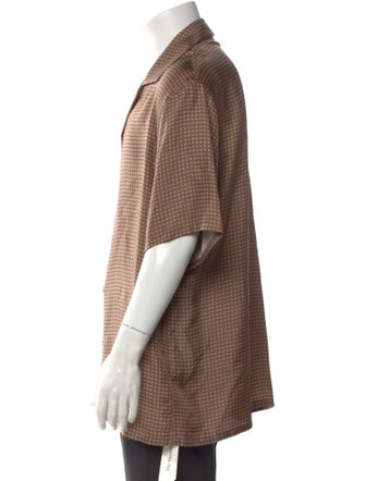 Lanvin Silk Plaid Print Shirt