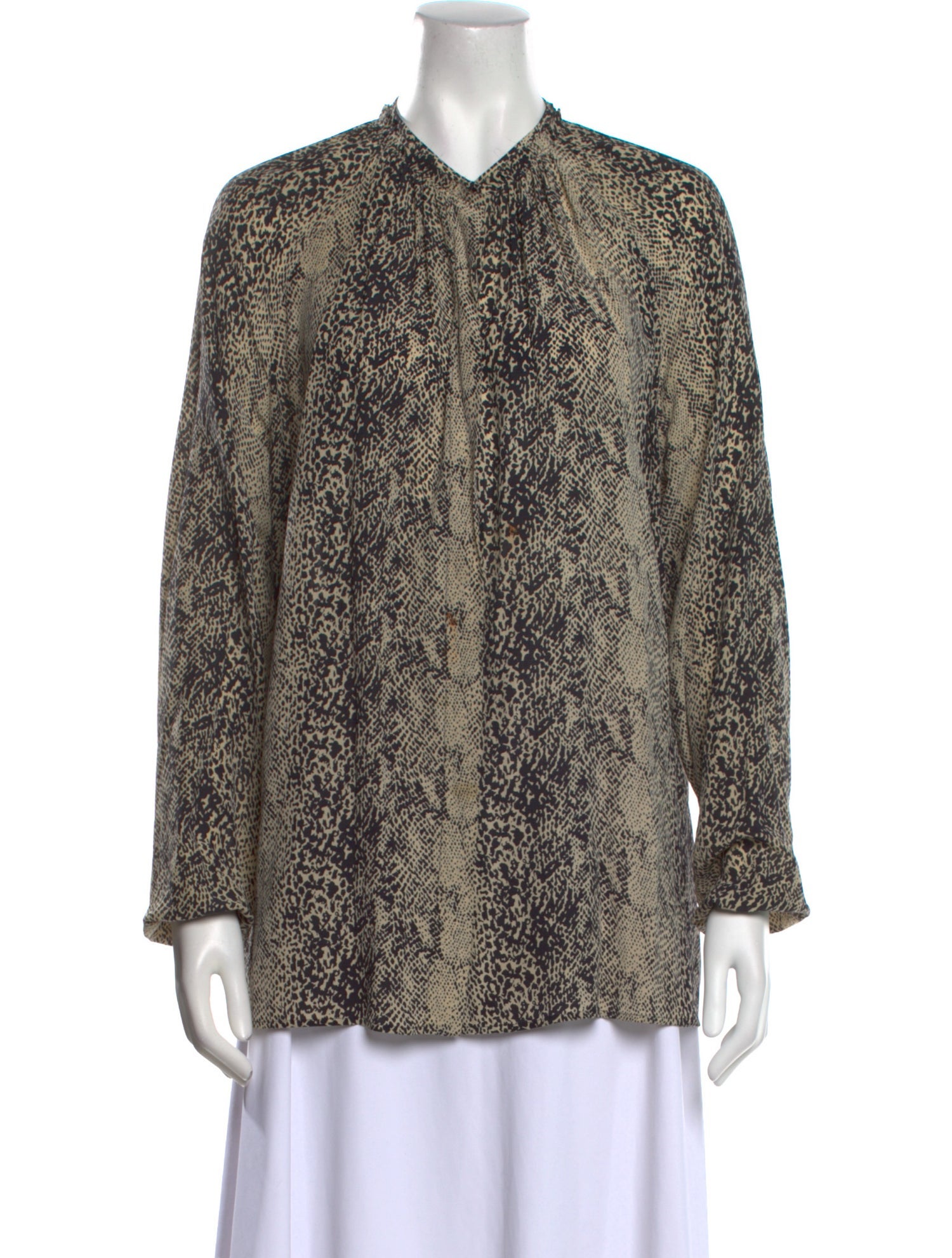 Lanvin Silk Animal Print Blouse