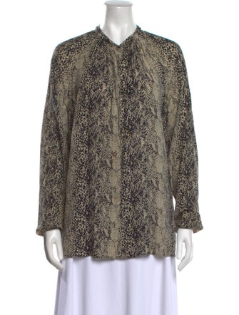 Lanvin Silk Animal Print Blouse