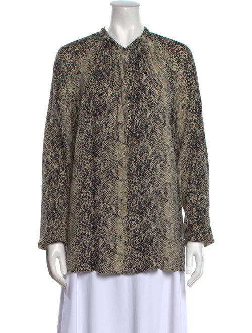 Lanvin Silk Animal Print Blouse