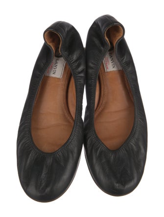 Lanvin Leather Animal Print Ballet Flats