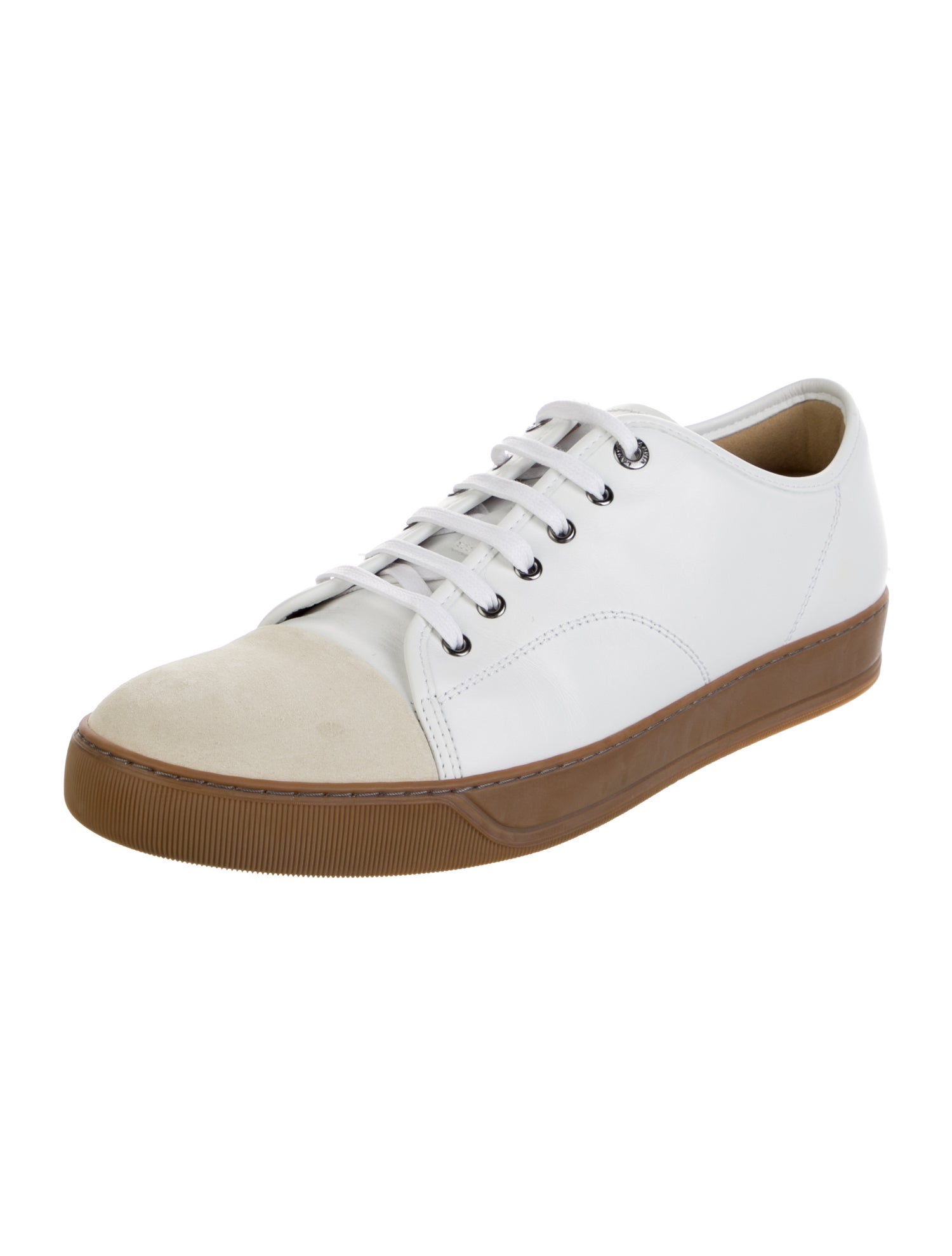 Lanvin Leather Colorblock Pattern Sneakers