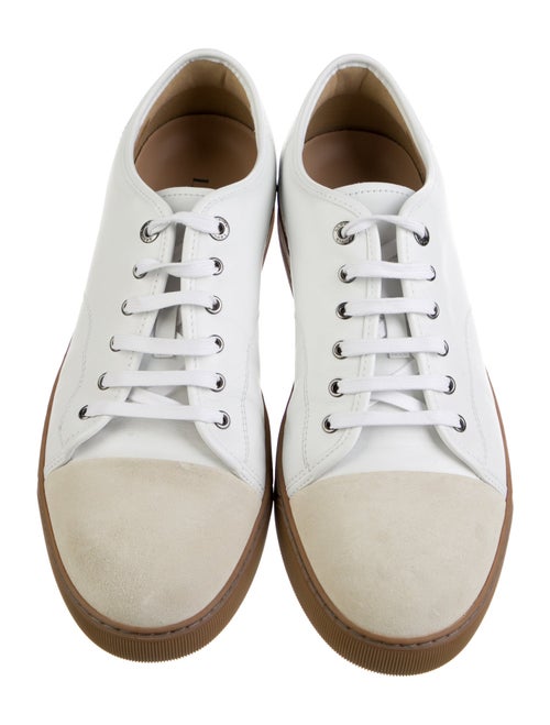 Lanvin Leather Colorblock Pattern Sneakers