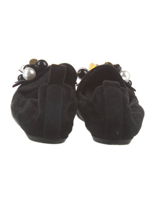 Lanvin Velvet Beaded Accents Ballet Flats