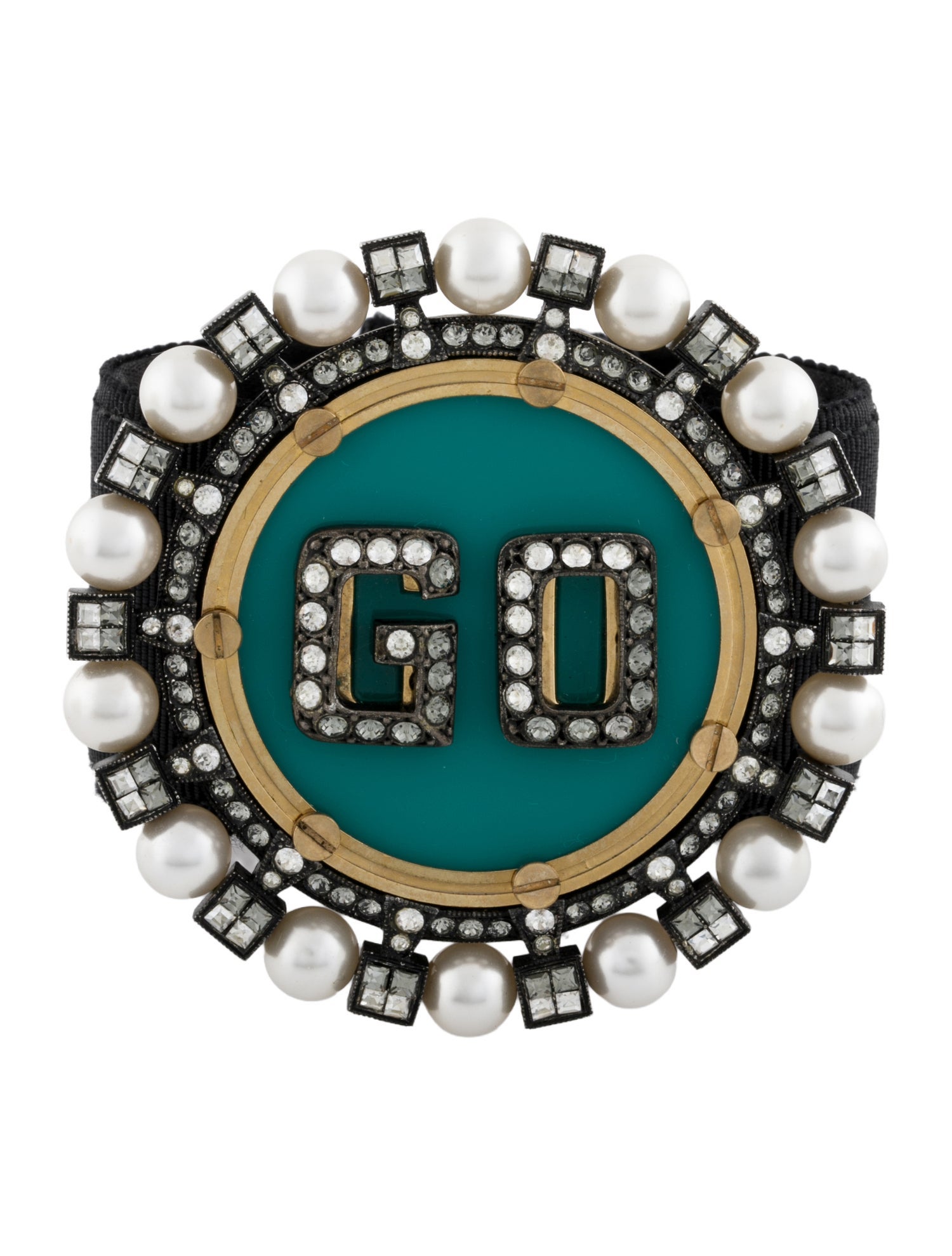 Lanvin Crystal,Resin & Faux Pearl 'GO' Wrap Bracelet