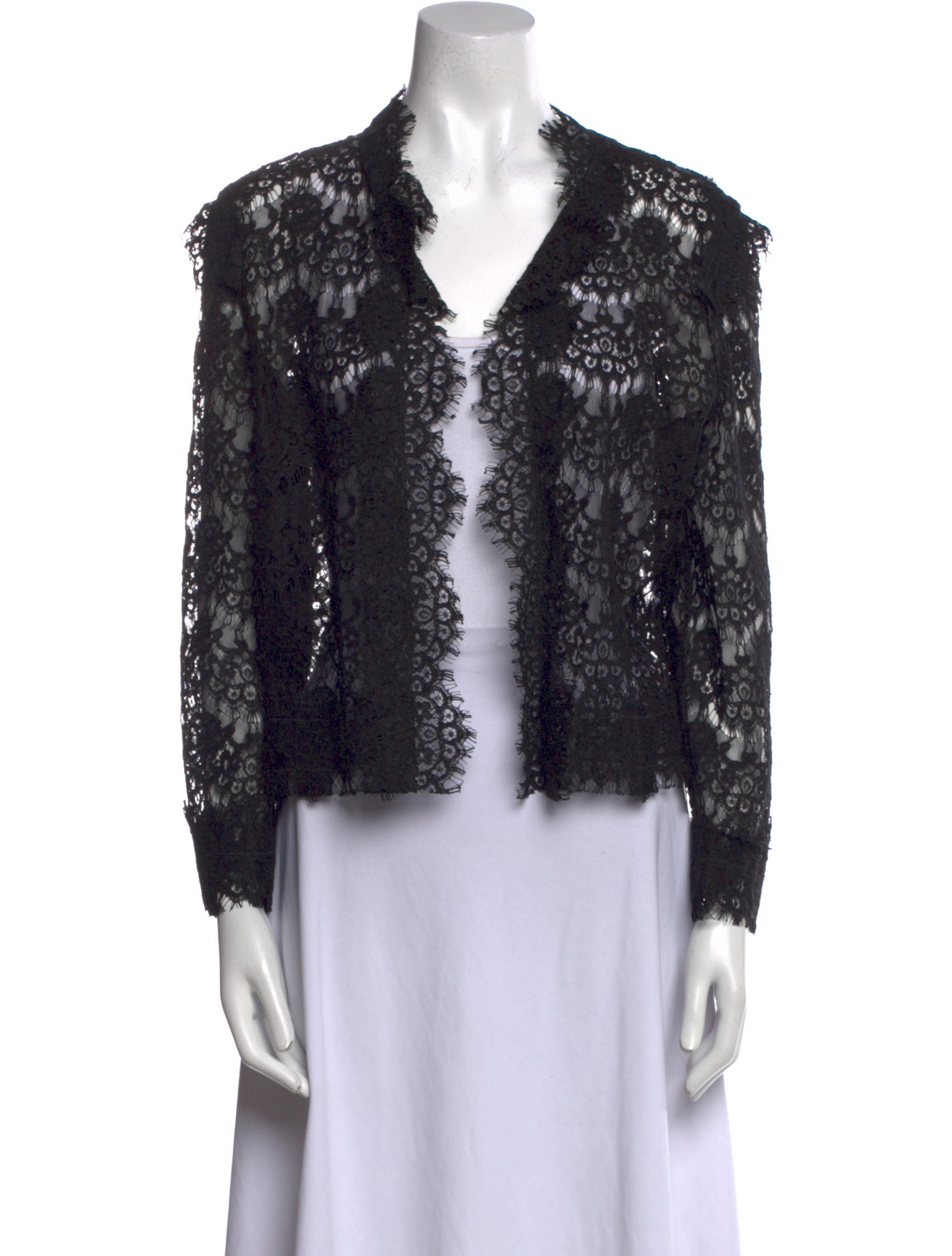 Lanvin Lace Pattern V-Neck Sweater