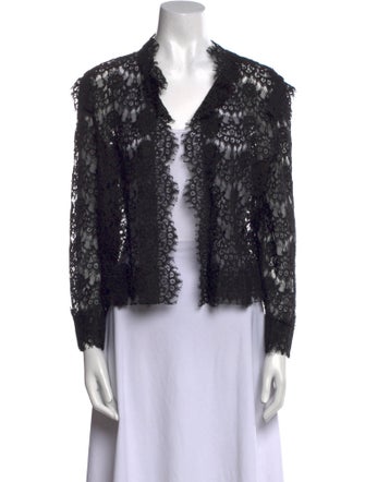 Lanvin Lace Pattern V-Neck Sweater