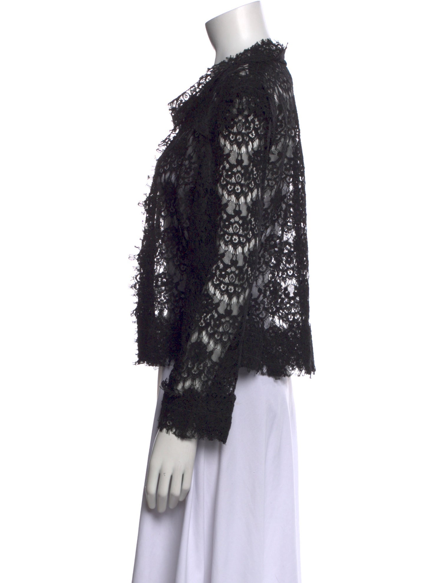 Lanvin Lace Pattern V-Neck Sweater