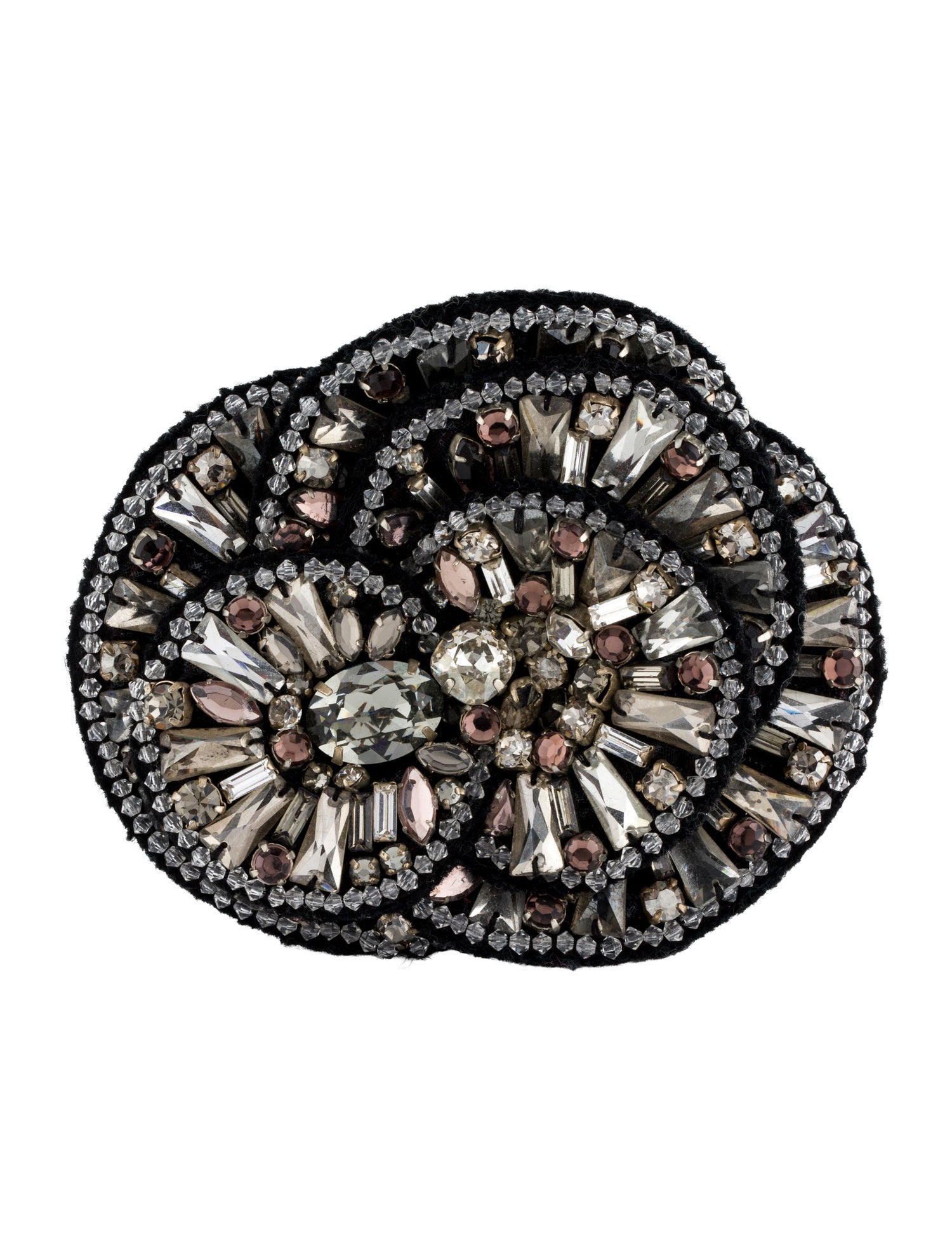 Lanvin Crystal & Leather Flower Wrap Bracelet