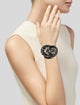 Lanvin Crystal & Leather Flower Wrap Bracelet