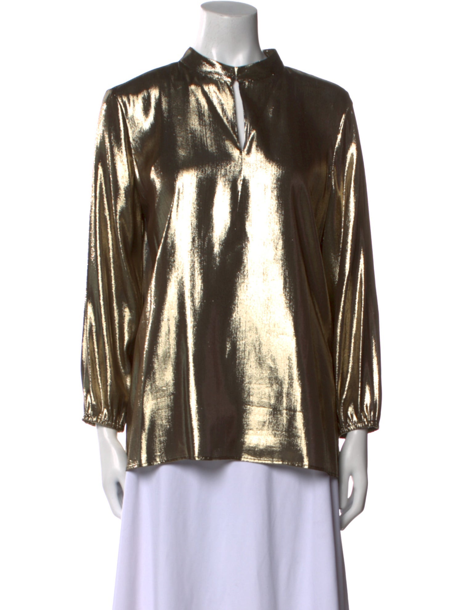 Lanvin Silk Mock Neck Blouse