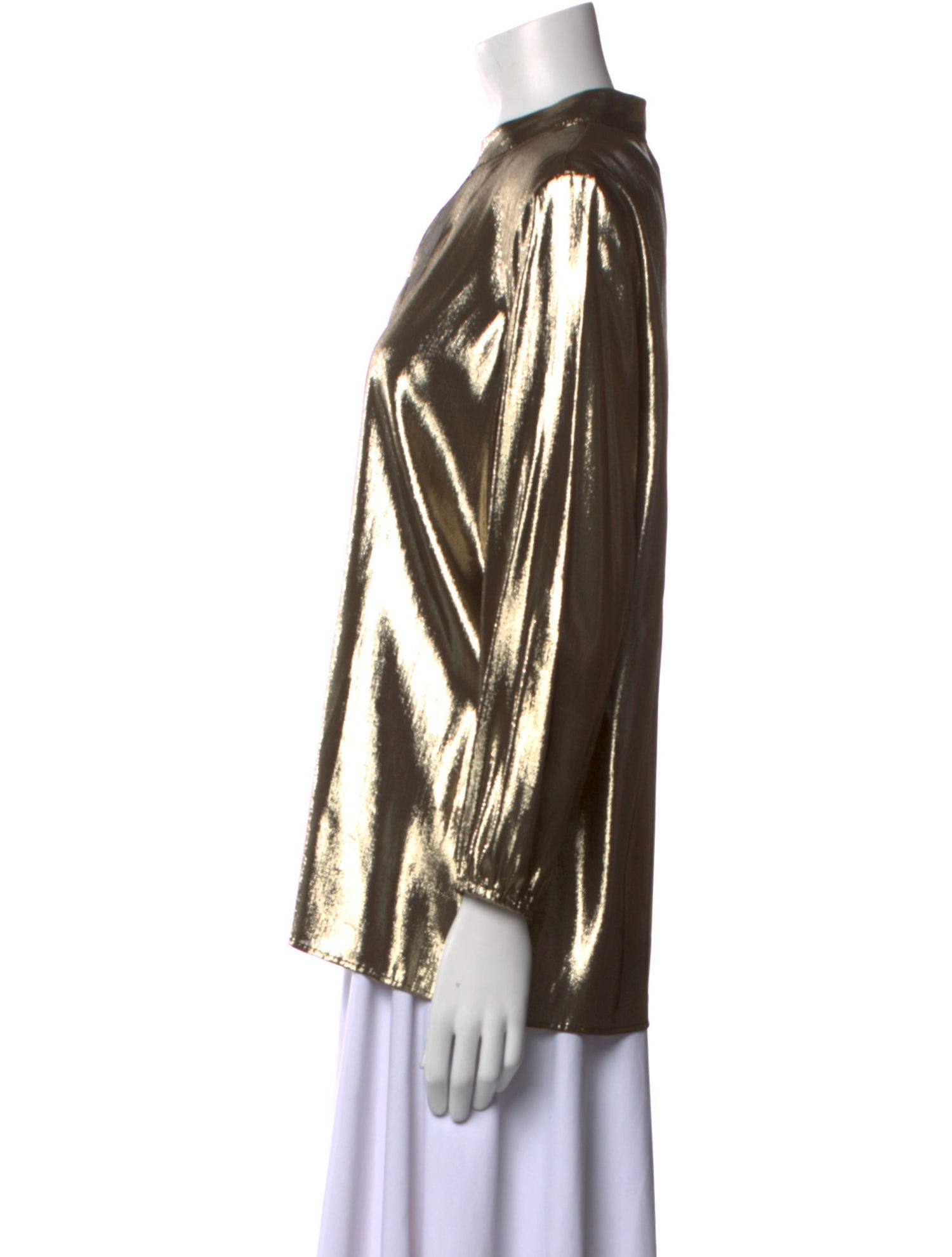 Lanvin Silk Mock Neck Blouse