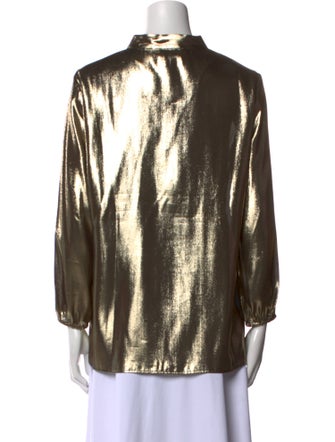 Lanvin Silk Mock Neck Blouse