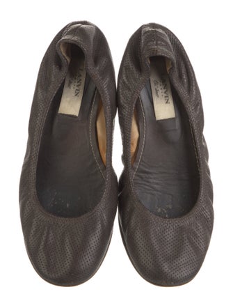 Lanvin Embossed Leather Animal Print Ballet Flats