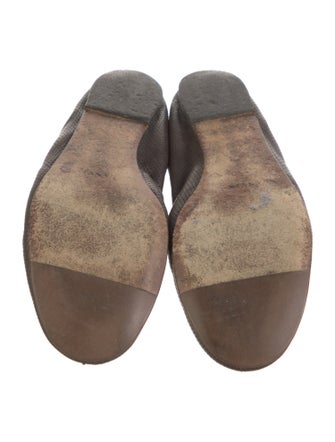 Lanvin Embossed Leather Animal Print Ballet Flats