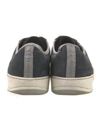 Lanvin Suede Colorblock Pattern Sneakers