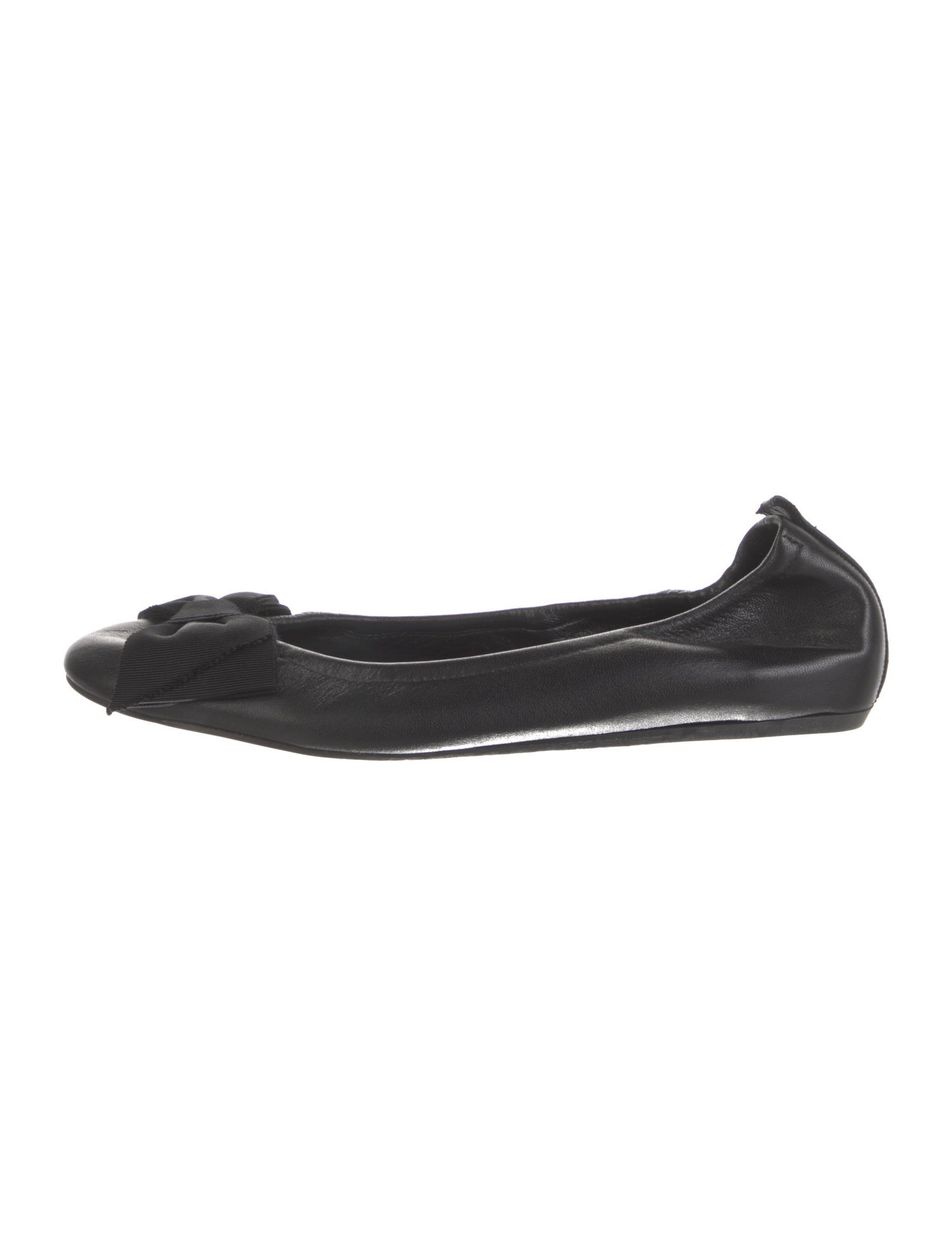 Lanvin Leather Bow Accents Ballet Flats