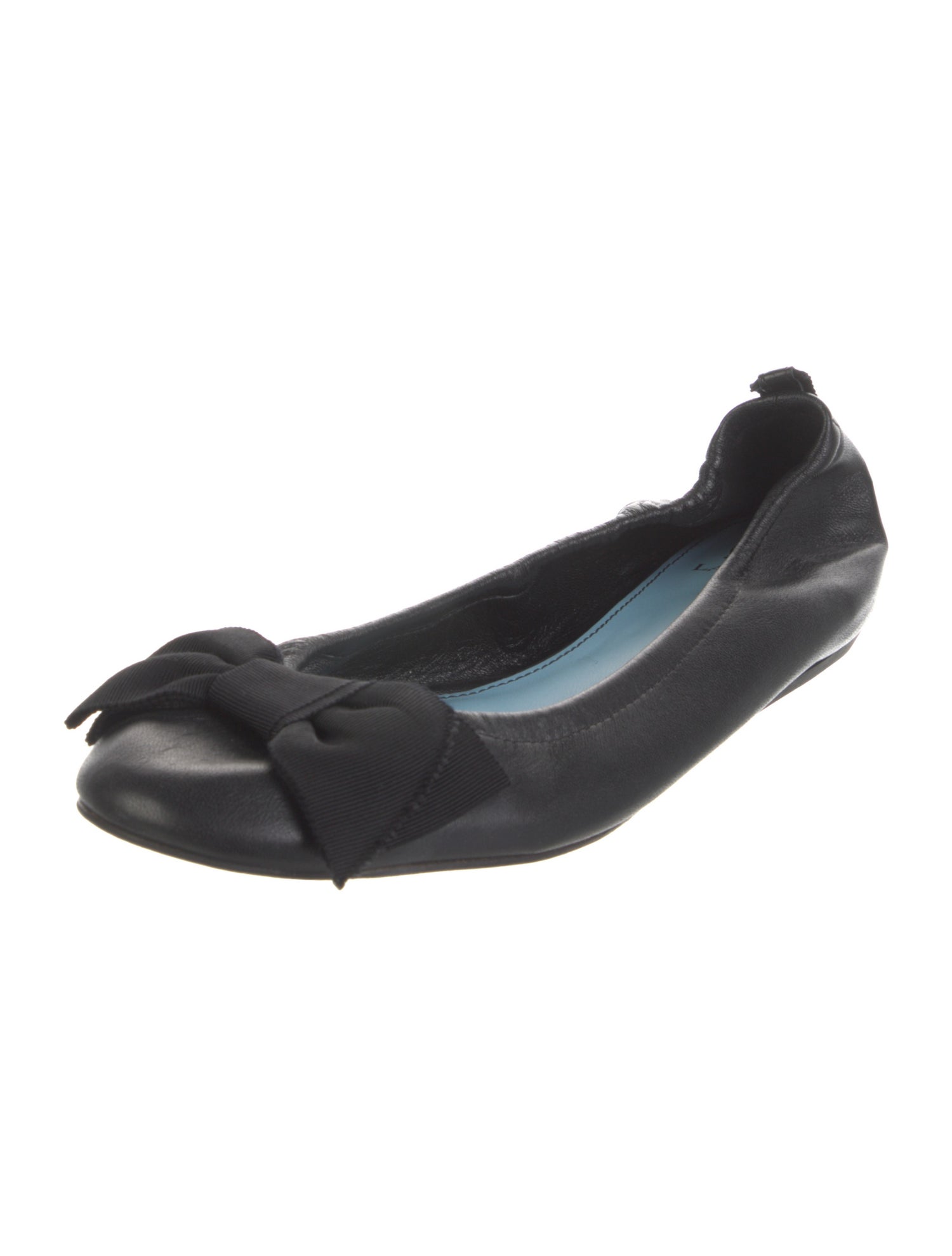 Lanvin Leather Bow Accents Ballet Flats