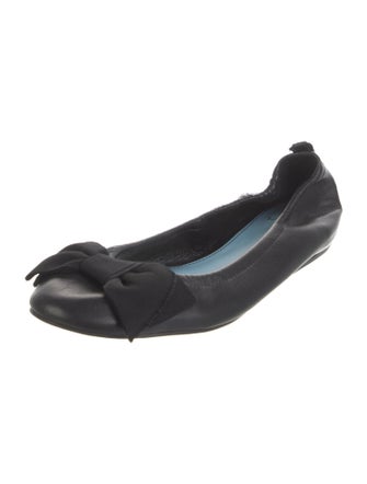 Lanvin Leather Bow Accents Ballet Flats