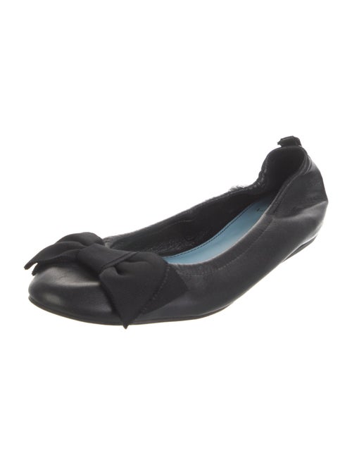Lanvin Leather Bow Accents Ballet Flats