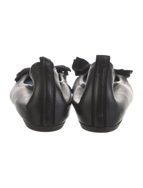 Lanvin Leather Bow Accents Ballet Flats