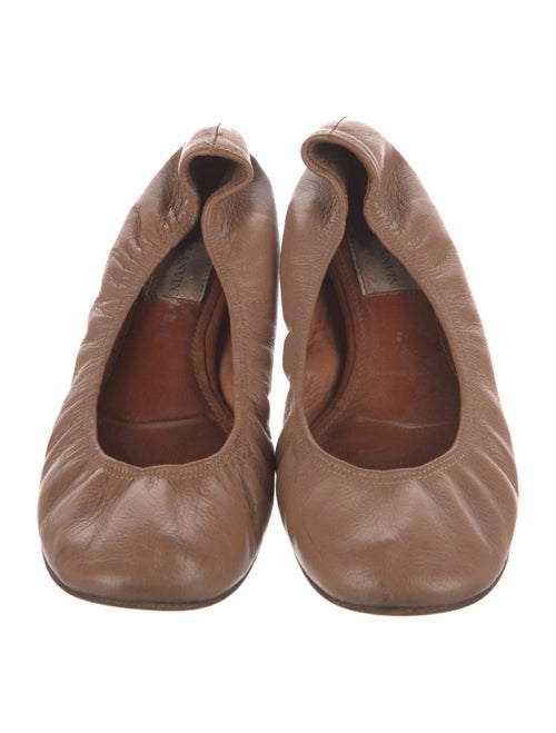 Lanvin Leather Animal Print Ballet Flats