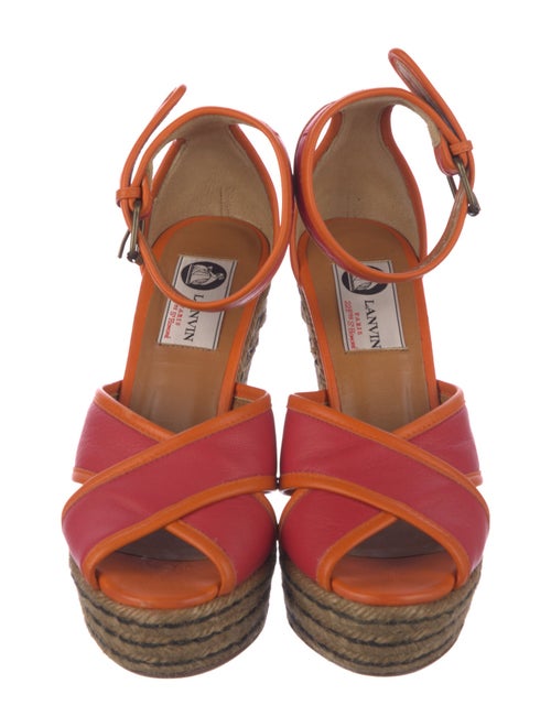 Lanvin Leather Colorblock Pattern Espadrilles