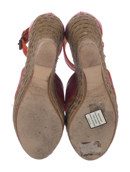 Lanvin Leather Colorblock Pattern Espadrilles