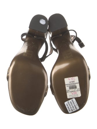 Lanvin Leather Animal Print Sandals