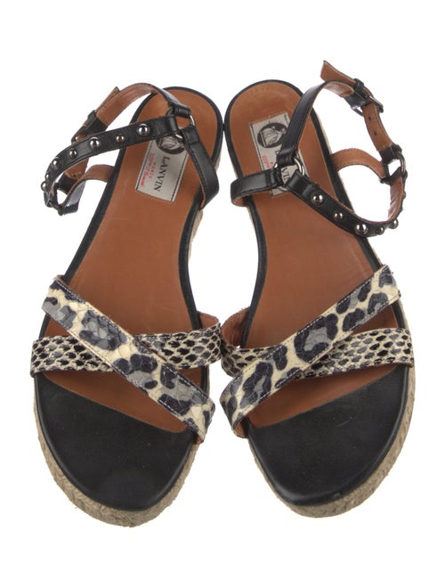 Lanvin Leather Animal Print Espadrilles