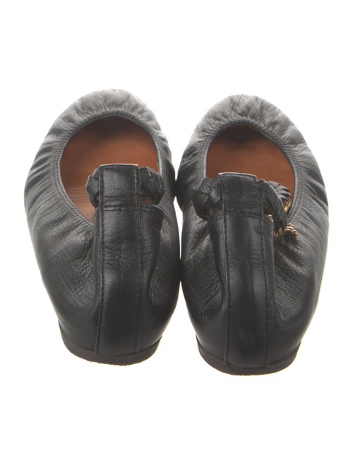 Lanvin Leather Chain-Link Accents Ballet Flats