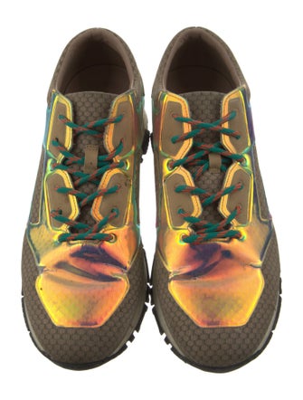 Lanvin Mesh Printed Athletic Sneakers