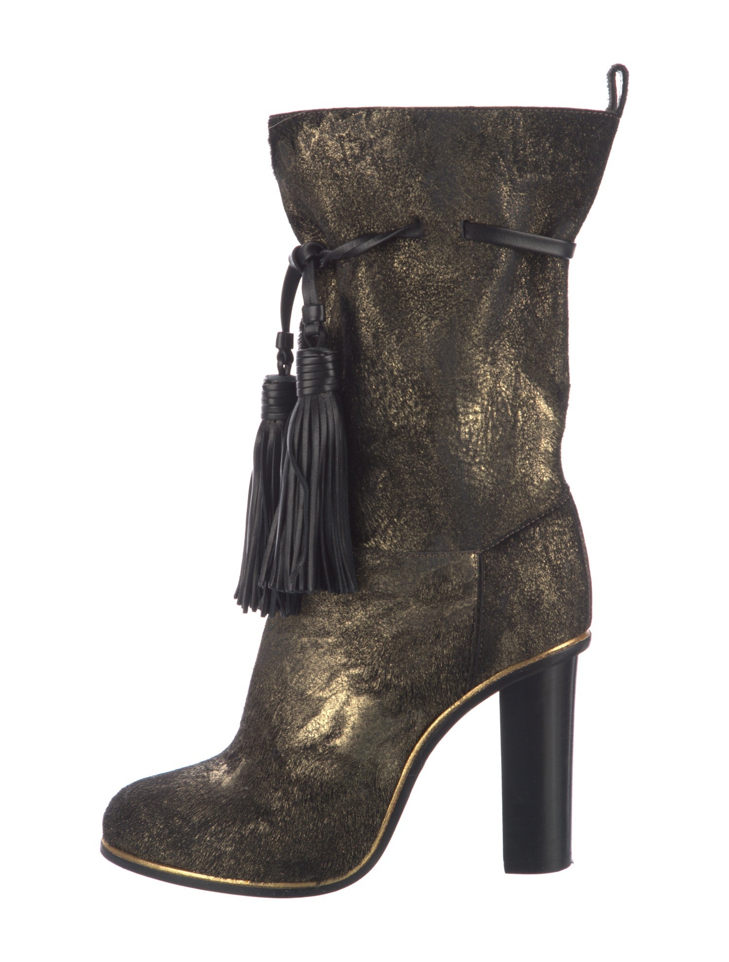Lanvin Ponyhair Tassel Accents Boots