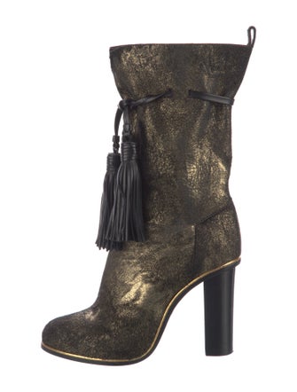 Lanvin Ponyhair Tassel Accents Boots