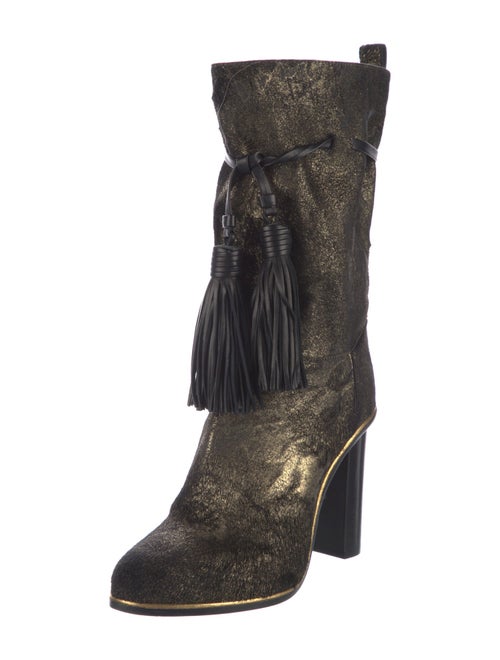 Lanvin Ponyhair Tassel Accents Boots