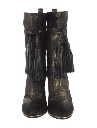 Lanvin Ponyhair Tassel Accents Boots