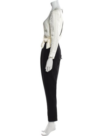 Lanvin Wool Colorblock Pattern Jumpsuit