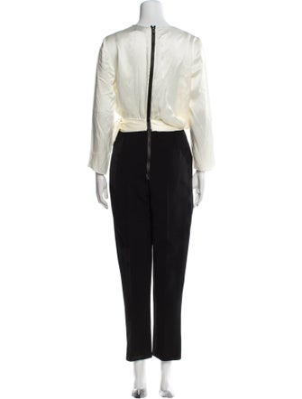 Lanvin Wool Colorblock Pattern Jumpsuit