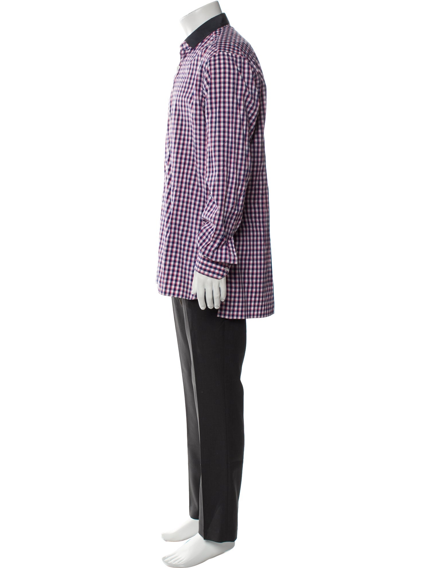 Lanvin Plaid Print Long Sleeve Dress Shirt