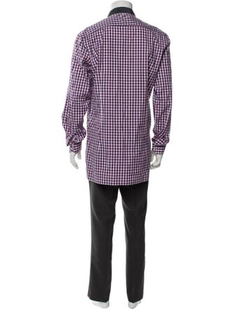 Lanvin Plaid Print Long Sleeve Dress Shirt