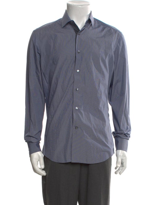 Lanvin Plaid Print Long Sleeve Dress Shirt